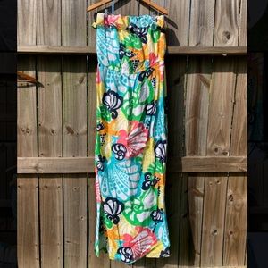 Lily Pulitzer Strapless Maxi Dress Large